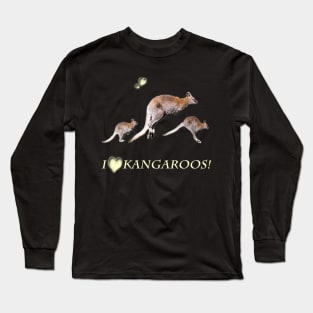 Australia Gift idea photo i love kangaroos Long Sleeve T-Shirt